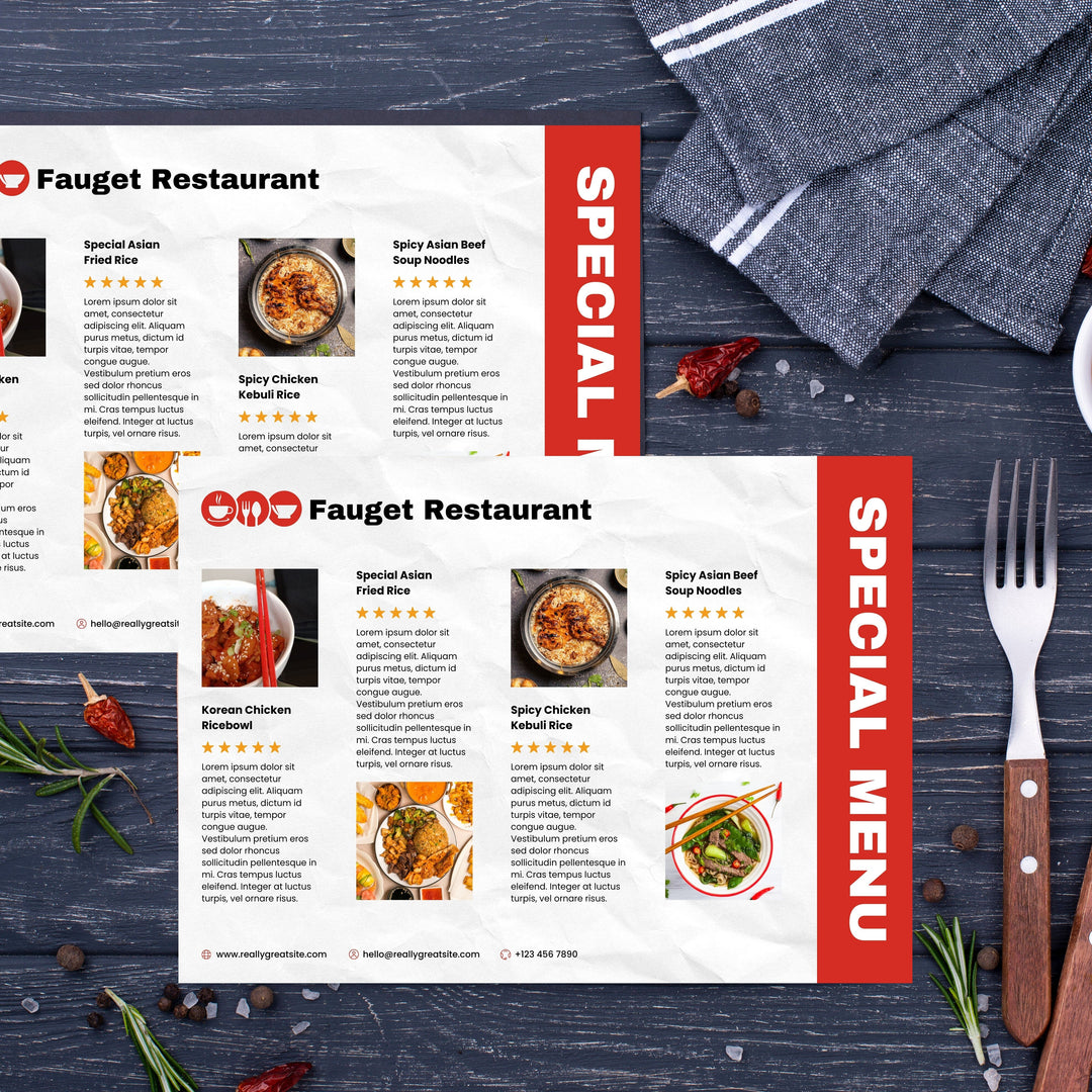 A4 Disposable Menus & Placemats