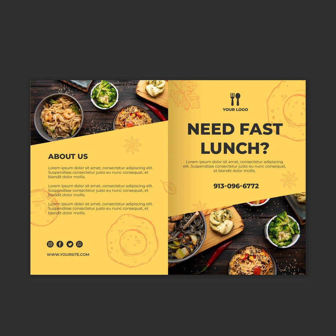 A3 folded Takeaway Menus & Leaflets