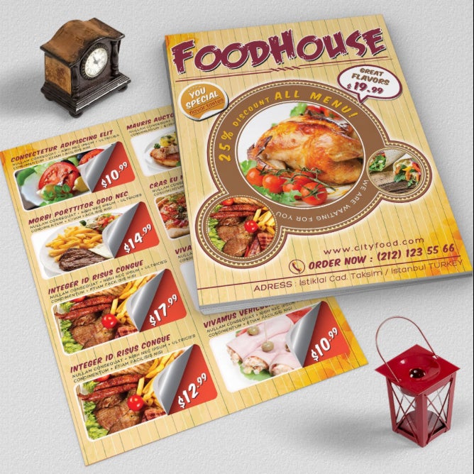 Stapled 8pp Booklet Menus